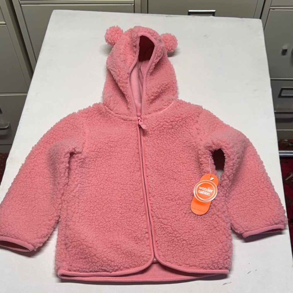 Wonder Nation Pink Fleece Kids Jacket size 4T new